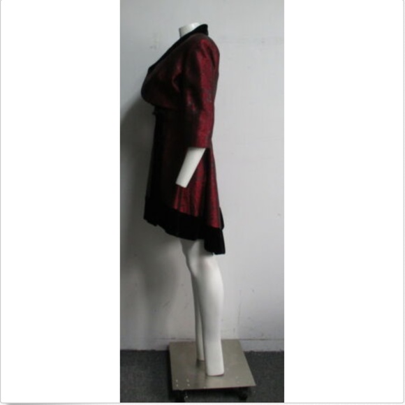 JACQUES FATH Black/Red brocade dress suit - Picture 2 of 8